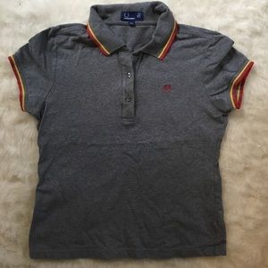 Women’s grey red and gold Fred Perry polo